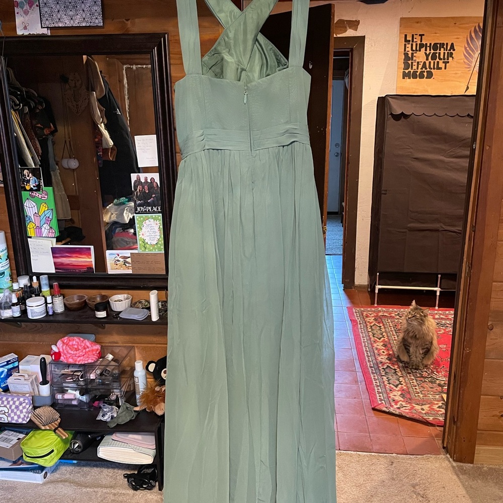 Azazie Bridesmaid Dress Dixie Eucalyptus
